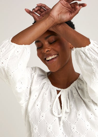 White Cutwork Boho Top
