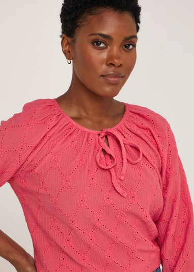 Pink Cutwork Boho Top