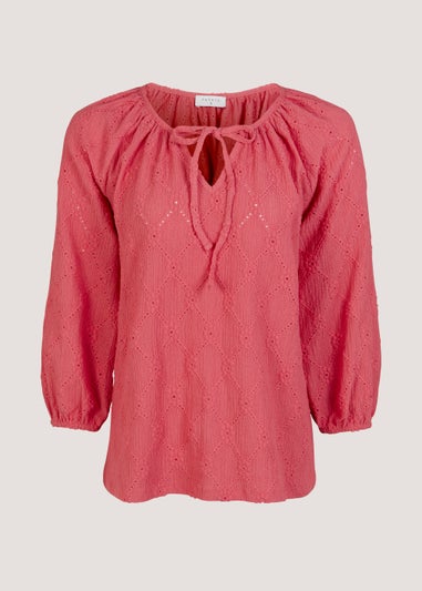 Pink Cutwork Boho Top