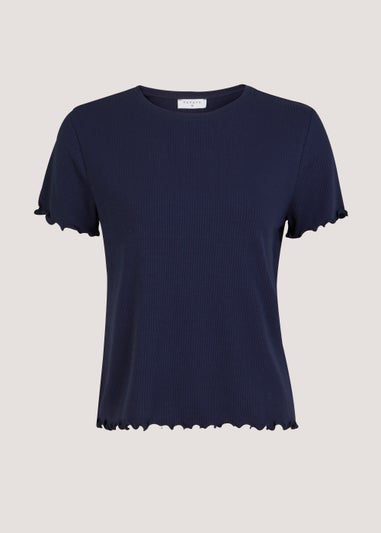 Navy Ribbed T-Shirt