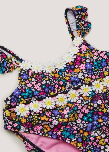 Girls Multicoloured Daisy Floral Bikini Set (4-13yrs)