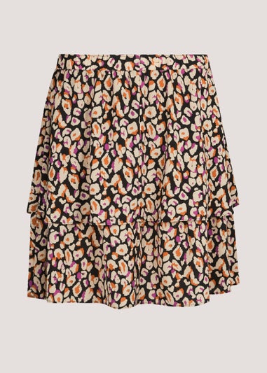 Multicoloured Double Tier Mini Skirt