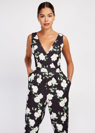 Girls on Film Floral Scuba Crepe Jumpsuit