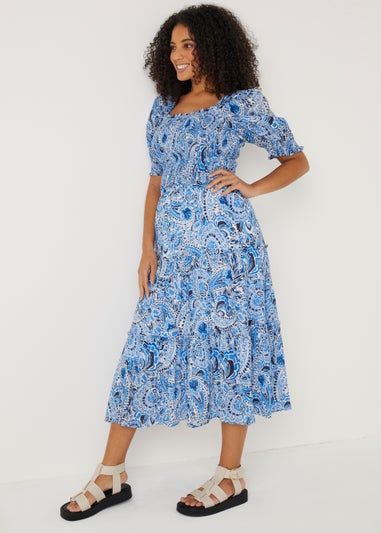 Blue Paisley Midi Co-Ord Skirt