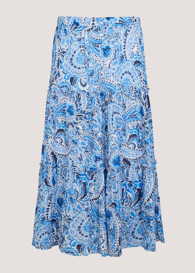 Blue Paisley Midi Co-Ord Skirt