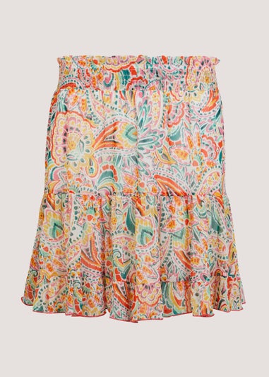 Multicoloured Paisley Mini Co-Ord Skirt