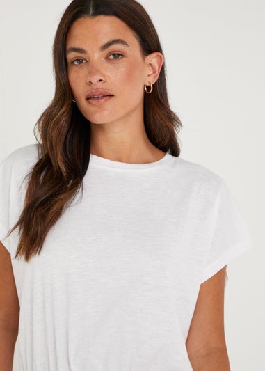 White Frill Hem T-Shirt