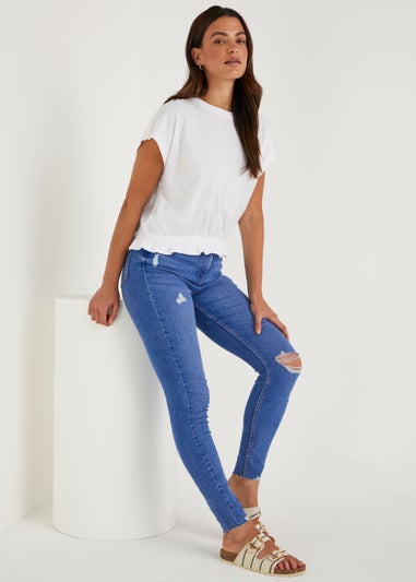White Frill Hem T-Shirt