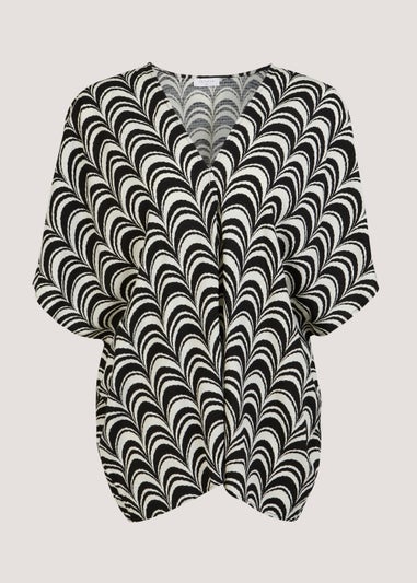 Monochrome Print Kimono