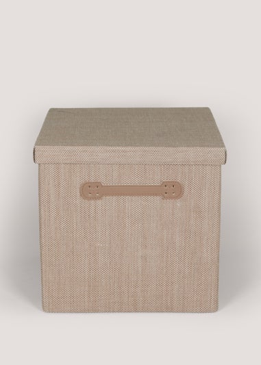 Taupe Foldable Storage Box (33cm x 33cm x 31cm)