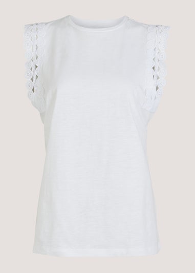 White Lace Vest Top