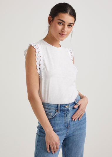 White Lace Vest Top