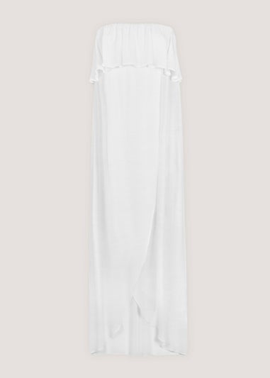 White Bandeau Beach Maxi Dress