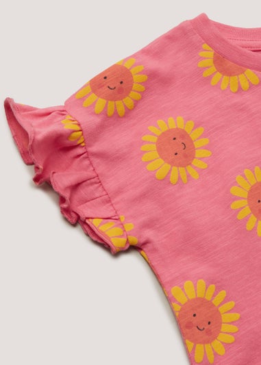 Girls Pink Sun Print T-Shirt (9mths-6yrs)