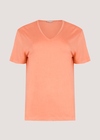 Coral V-Neck T-Shirt