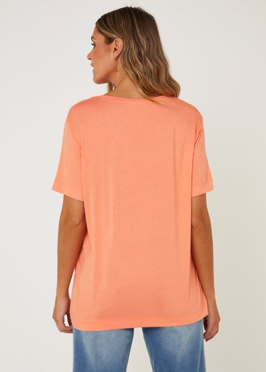 Coral V-Neck T-Shirt
