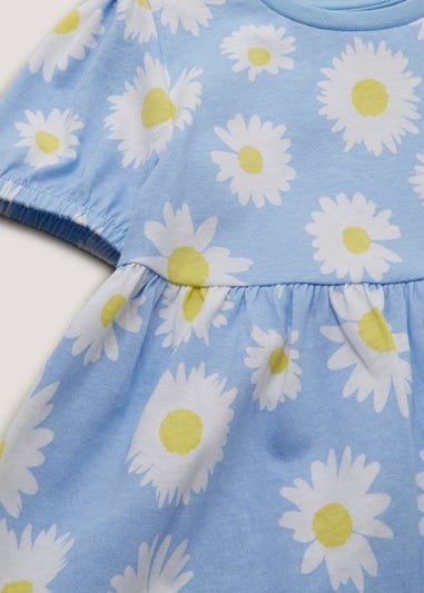 Girls Blue Daisy Dress (9mths-6yrs)