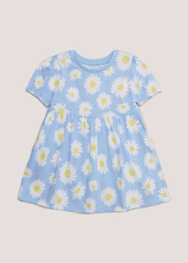 Girls Blue Daisy Dress (9mths-6yrs)