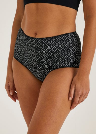 5 Pack Monochrome Print Full Knickers