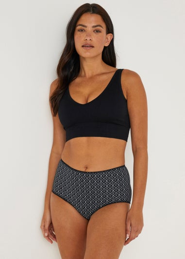5 Pack Monochrome Print Full Knickers
