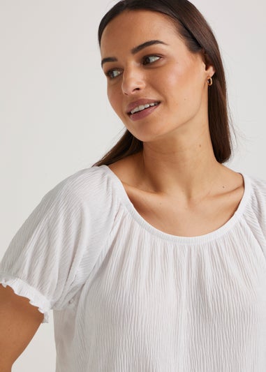 White Textured Top