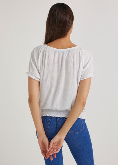 White Textured Top