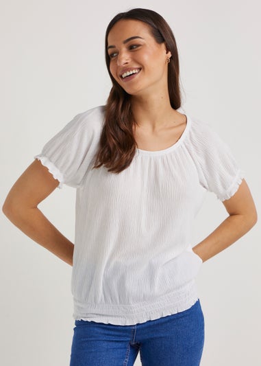 White Textured Top