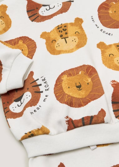 Baby Cream Lion Sweatshirt Set (Newborn-23mths)