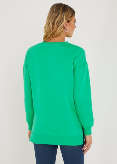 Green Longline Sweatshirt