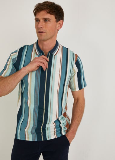 Vertical Stripe Polo Shirt