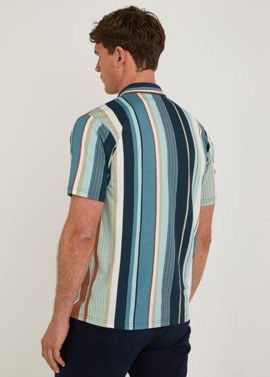 Vertical Stripe Polo Shirt