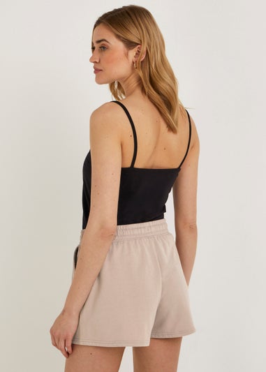 Beige Tie Waisted Shorts