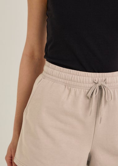 Beige Tie Waisted Shorts