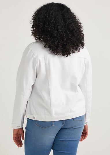 Papaya Curve White Denim Jacket