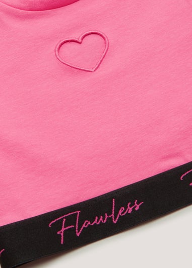 Girls 2 Pack Grey & Pink Flawless T-Shirts (4-13yrs)