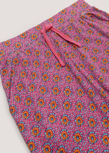Girls Pink Aztec Print Trousers (4-13yrs)