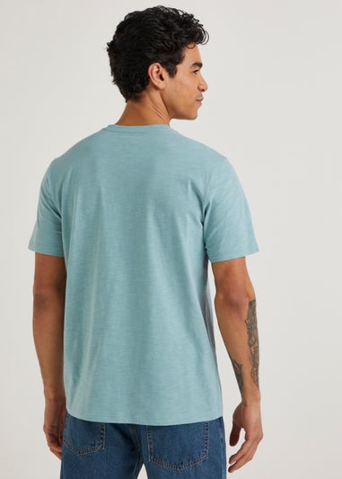 Teal Grandad Collar T-Shirt