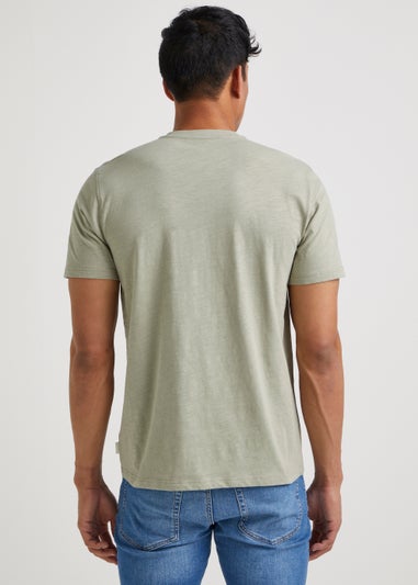 Green Grandad Collar T-Shirt