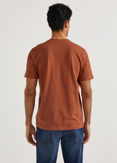 Tan Grandad Collar T-Shirt