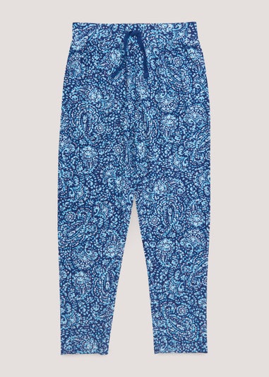 Girls Blue Print Trousers (4-13yrs)