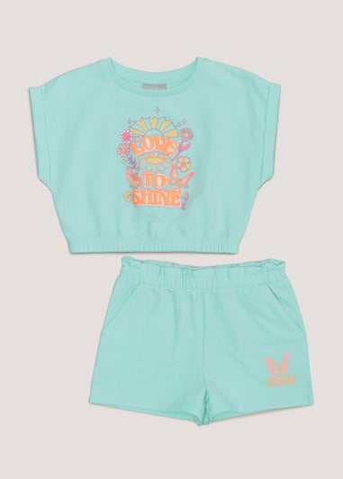 Girls Blue Top & Short Set (4-13yrs)