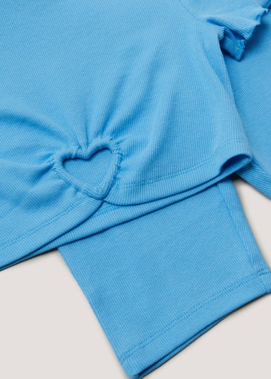 Girls Blue Top & Cycling Shorts Set (4-13yrs)