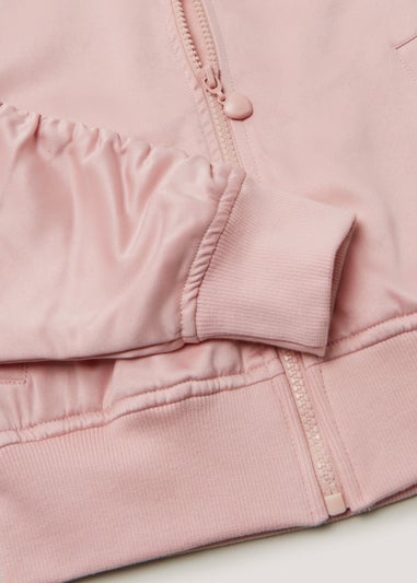 Pink satin bomber jacket womens best sale