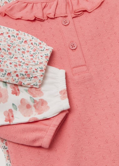 Baby 3 Pack Frill Long Sleeve T-Shirts (Newborn-23mths)