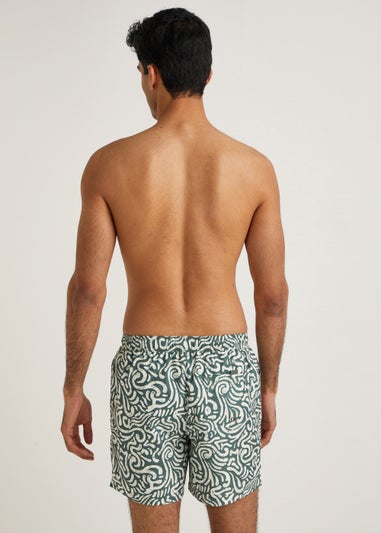 Khaki Print Co-Ord Swim Shorts