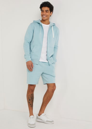 Blue Essential Zip Up Hoodie