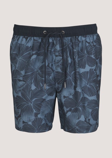 Navy Floral Swim Shorts