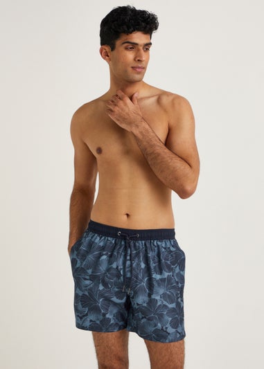 Navy Floral Swim Shorts