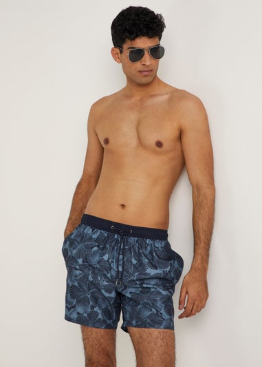 Navy Floral Swim Shorts