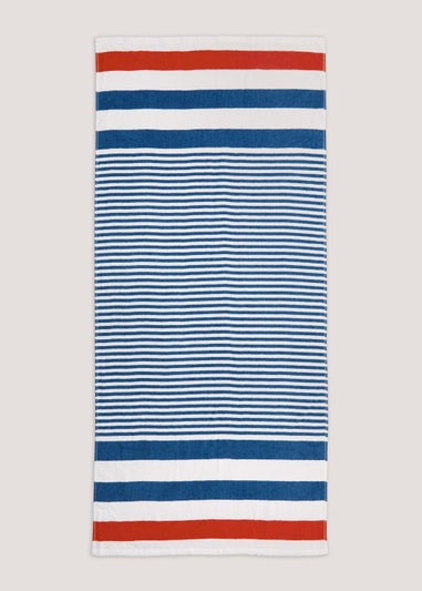 Nautical Stripe Print Beach Towel (150cm x 70cm)